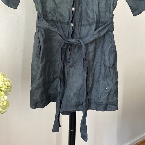 Host Pick 💙 Banana Republic Women’s Ramie romper green slate size 4 Petite - Picture 5 of 9